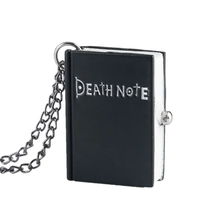 

New Full Hunter Black Book Shape Death Note Pendant Men Women Boy Gift Necklace Chain Pocket Watch Fashion Cool Steampunk Quartz