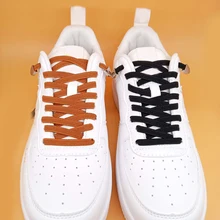 Metal Buckle D Word Lazy Shoelaces Free Tie Elastic Wild Casual Flat Shoelaces Sport Travel Shoelace White Green DIY Accessories