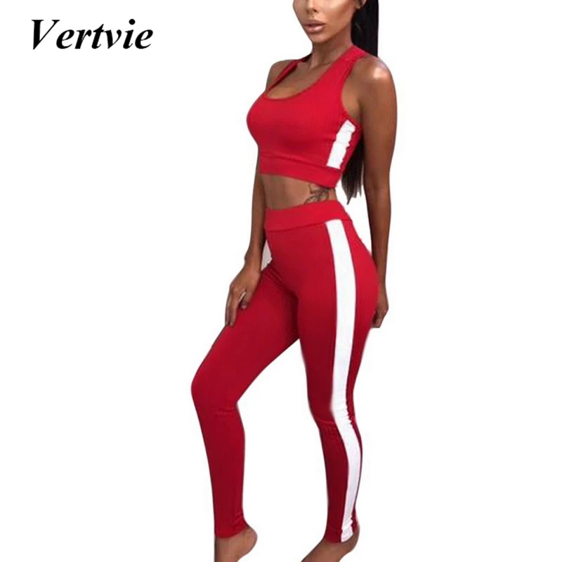 

Vertvie Women Tracksuit Sport Set Patchwork Tights Sportswear Female Fitness Yoga Suit Sport Set Workout 2 Piece Jumpsuit