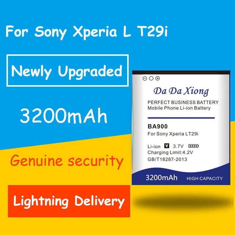 

Free shipping 3200mAh BA900 Battery for Sony Ericsson TX LT29i / J ST26i / L S36h / C2104 / C2105 C1904 C1905 batteries