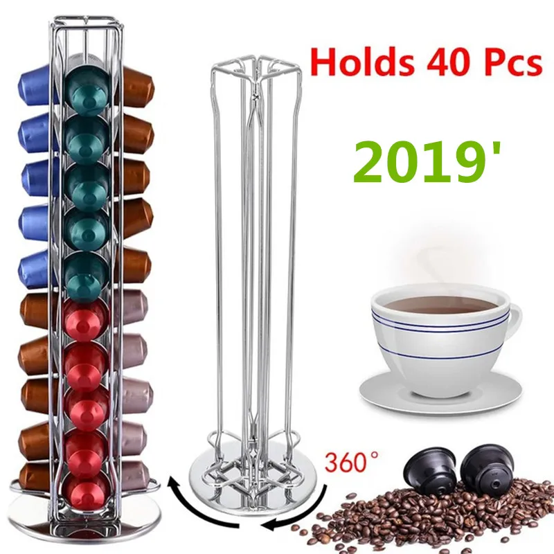 

Coffee Machine Base 4 Rows Organizer Coffee Pod Holder Drawer Home Base Storage For 40pcs Capsules