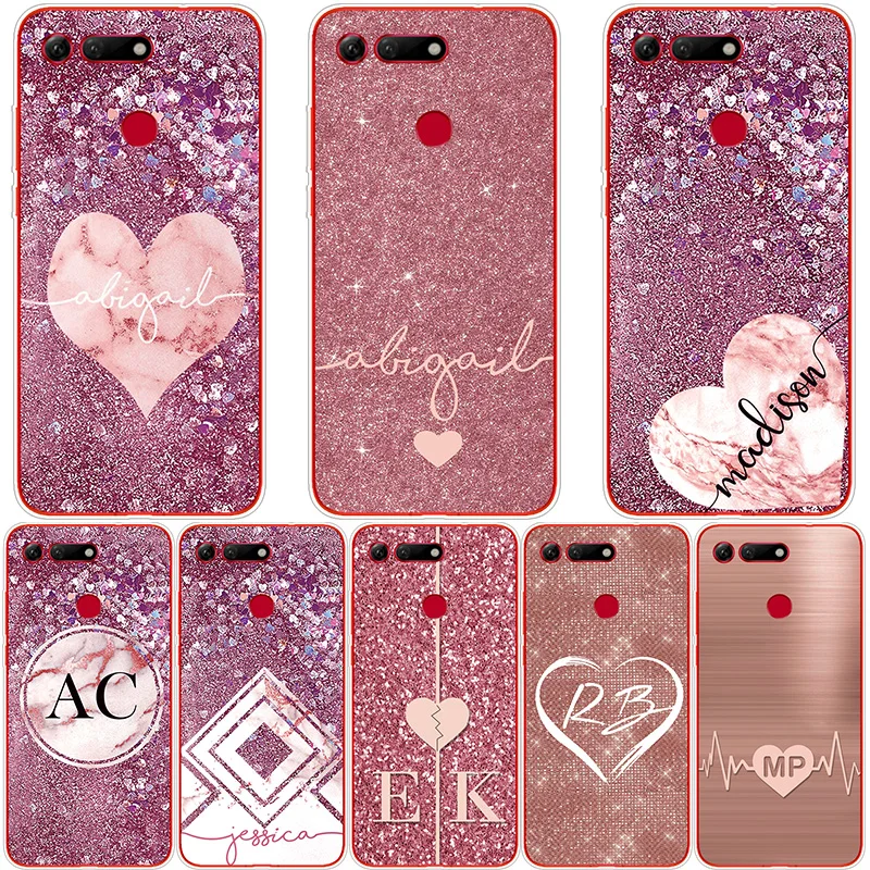 

Pink Girly Case For Coque Huawei Honor View 20 Glitter Dream Shell Pattern Thin Capa For Honor V20 6.4 Soft TPU Luxury Case