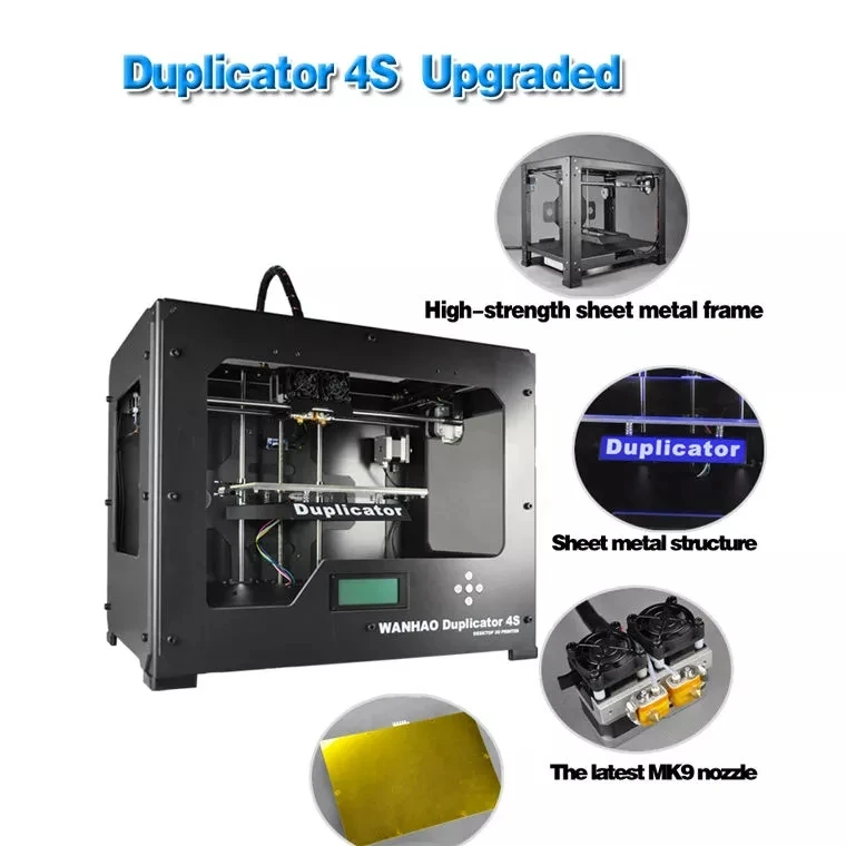 WANHAO Модернизированный D4S с двойным Экструдером в высокой производительности и точности с 1,75 мм PLA нитями