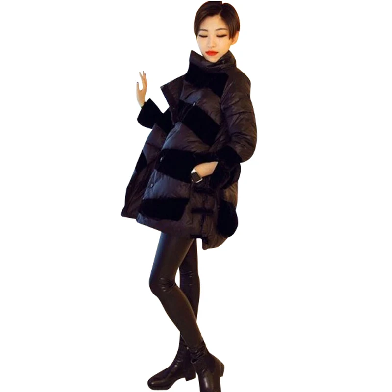 

Europe America 2017 New Collection Winter Womens Jacket Coat Warm High Quality Temperament Loose Comfy Add Thick Down Cott