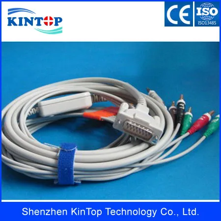 

5pcs/lot DHL Compatible New Schiller AT-1 EKG cable,IEC,Banana 4.0 15 pin 10k resistance for Electrocardiograph 10lead