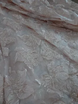 

top quality flower embroidered lace fabric S-4910 French net lace