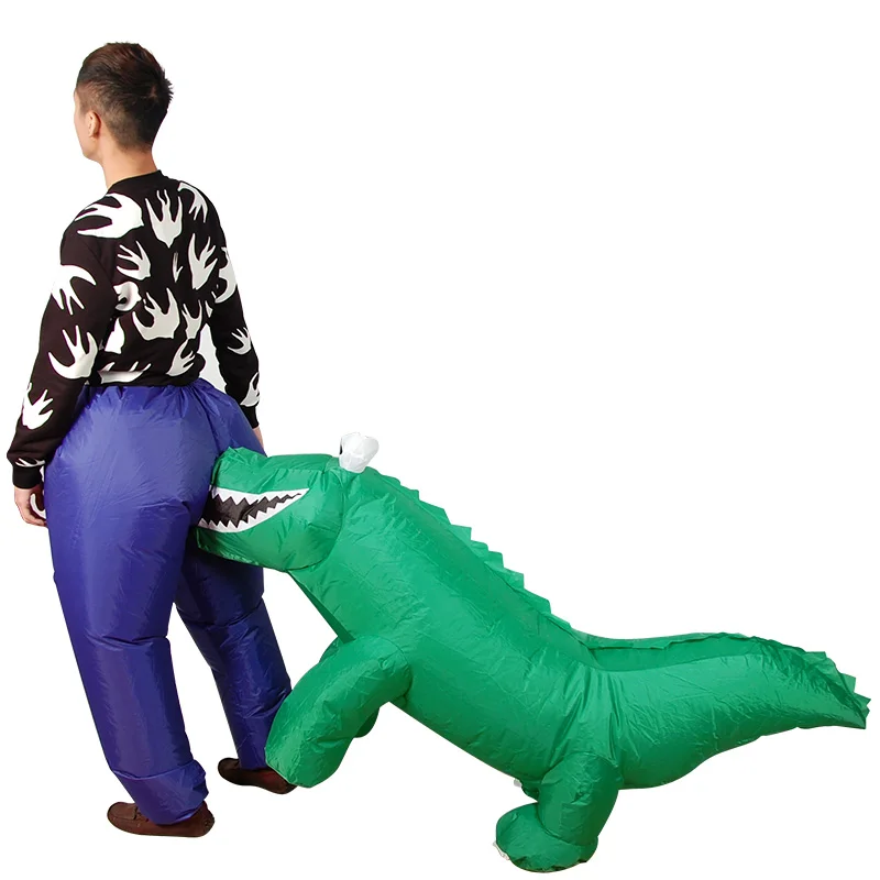 

New Inflatable Suit Crocodile Bite Butt Costume Funny Dress Bar Comic Clothes Ride on Corocodile Animal Funny Dress For Adult
