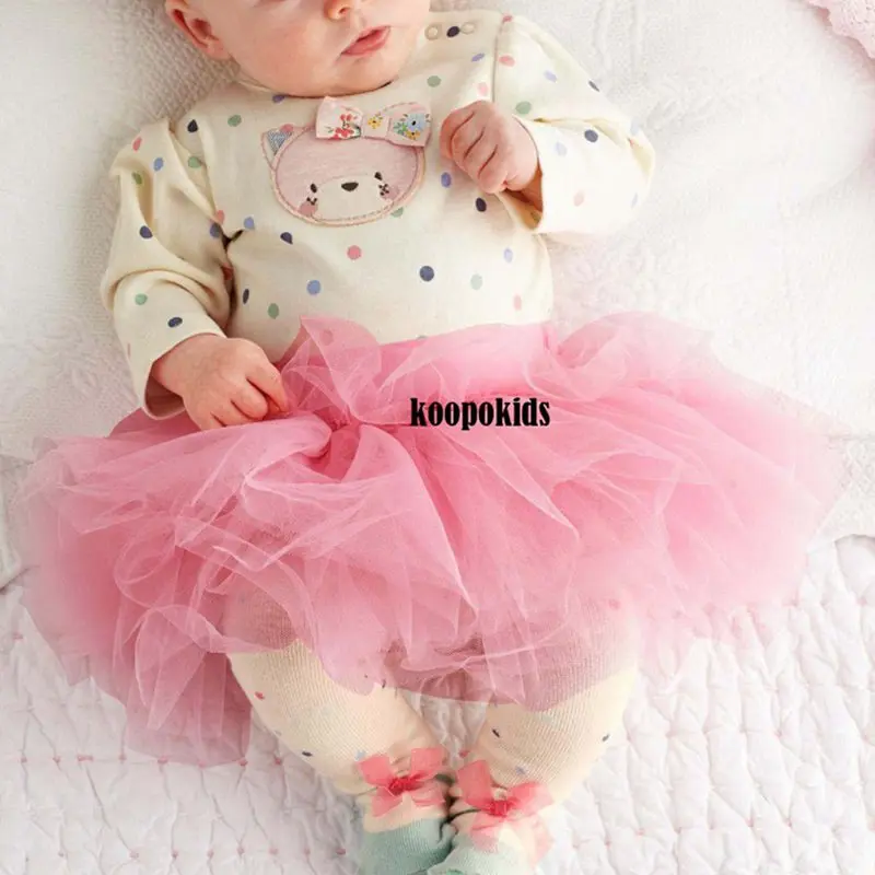Cute Baby Girl Clothing Set Bodysuit + Lace Tutu Skirts New In 2016
