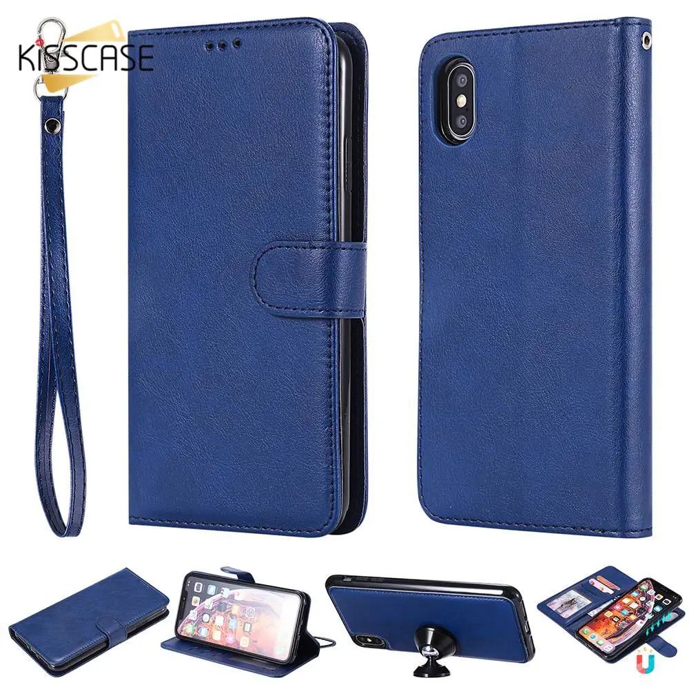 Кожаный чехол KISSCASE для iPhone 8 7X6 6S Plus ремешок 5 5S SE 7 XS XR|Чехлы-портмоне| |