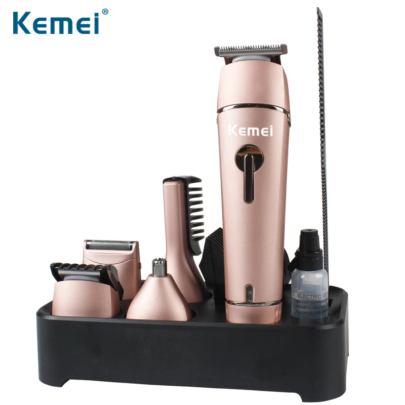 

6 in 1 Rechargeable Hair Trimmer Multifunction Hair Clipper Electric Shaver Nose Trimmer Men Styling Tools Shaving N20C