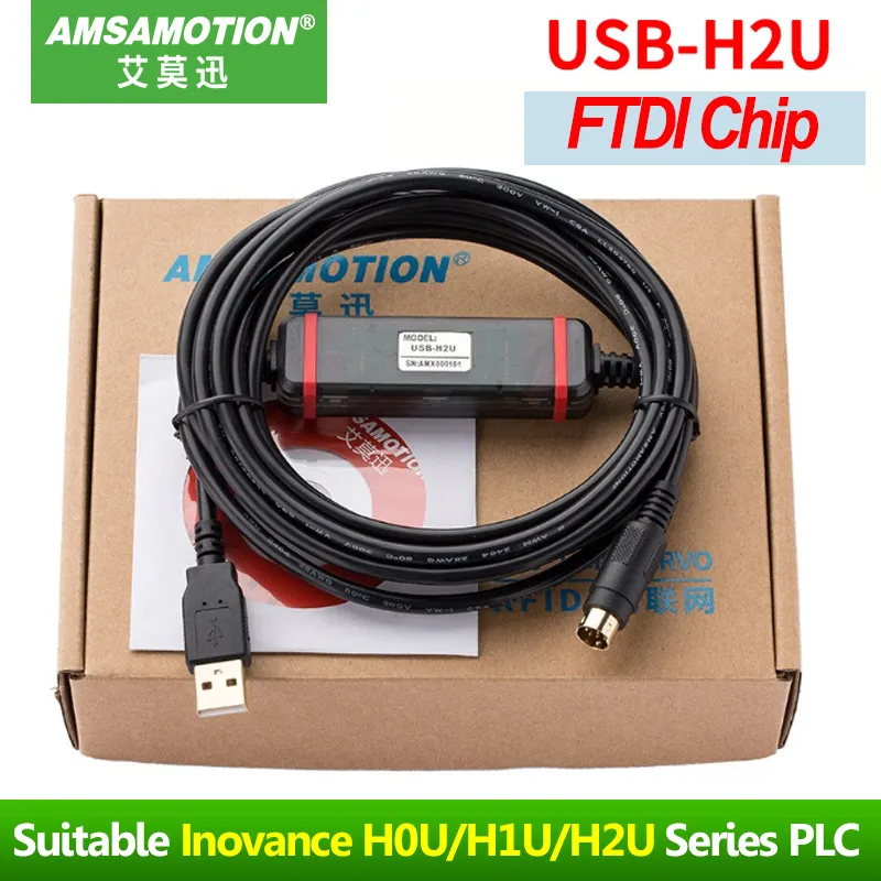 USB-H2U для Inovance PLC Кабель программирования для H0U H1U H2U серии кабель связи - Цвет: FTDI Type