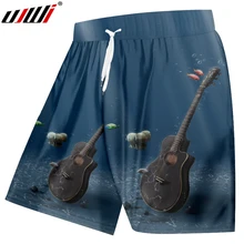 UJWI мужские пляжные шорты в стиле панк-рок, 3D принт, забавные шорты с морской гитарой, большие размеры, Harajuku, Мужская Уличная одежда