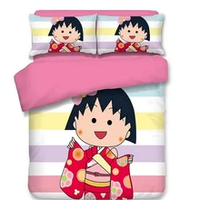 Японские иероглифы Сакура Момоко Chibi Maruko Chan Постельное белье Twin queen King простыня наволочка пододеяльник для детей