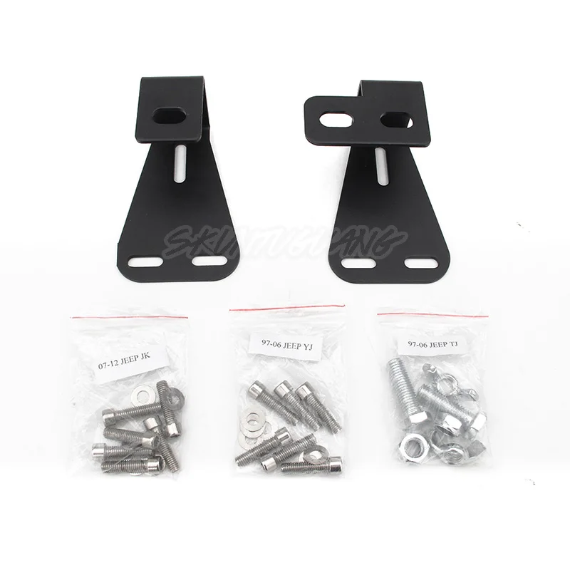 For Jeep Wrangler CJ TJ YJ Steel High lift Jack Hood Mount Holder Brackets Kit