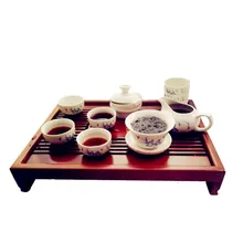 Кунг-фу чайный поднос натуральный Мосо бамбуковый поднос прямоугольный, красный и коричневый деревянный пуэр чайный поднос Chahai чайный столик горячая распродажа