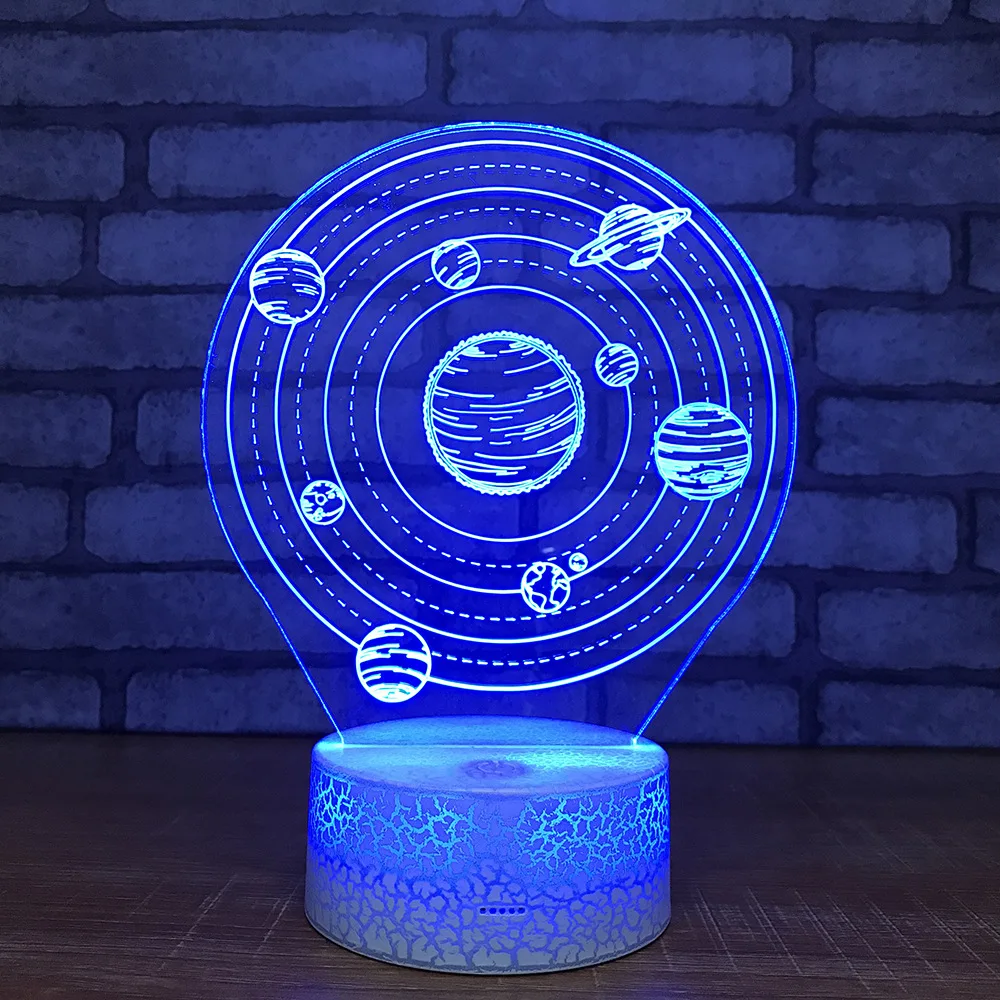 Universe 3D LED RGB Night Light 7 Color Change Desk Light Action