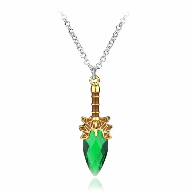 3 colors Final Fantasy Necklace Heart gem with sword Animation Game
