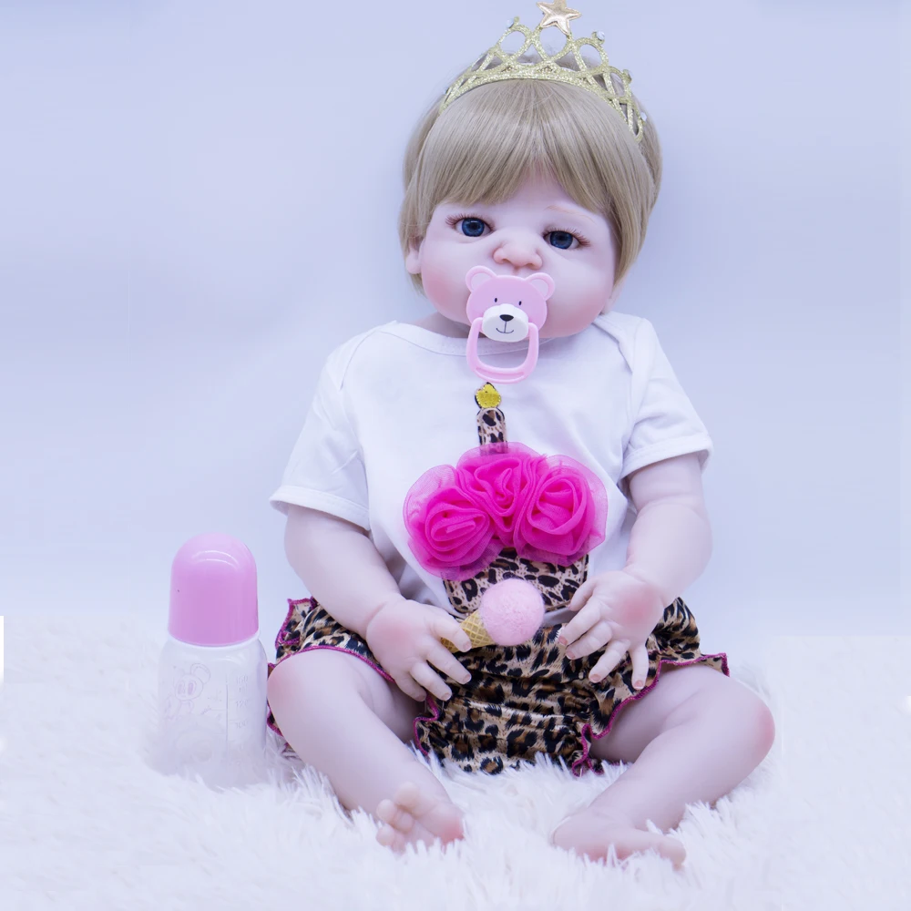 DOLLMAI 55 см Bebe Кукла Reborn полностью силиконовая виниловая девочка Baby Doll подарок для
