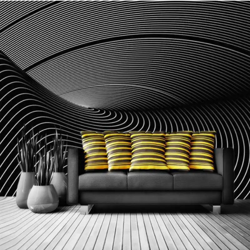 現代の黒と白のトーン 3d の壁紙 3d 抽象装飾画壁の壁画壁紙家の装飾 Wallpaper For Walls 3d 3d Wallpapermural Wallpaper Aliexpress