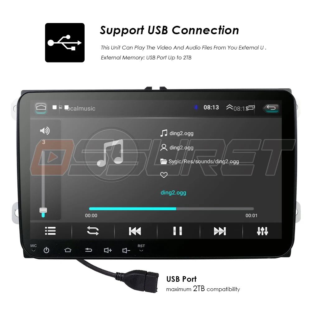 Discount 2din Android 9.0 Quad Core 1GB RAM Car NODVD for VW Passat CC Polo GOLF 5 6 Touran EOS T5 Sharan Jetta Tiguan GPS Radio bt radio 4