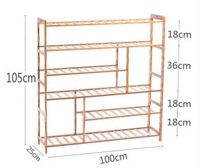 Полка для обуви, простая бамбуковая стойка для хранения обуви, многослойная простая домашняя сборная полка для обуви - Цвет: 7