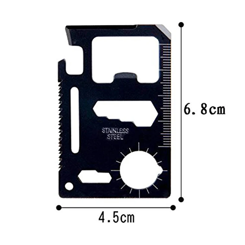 

Hot 11 in 1 Credit Card Size Wallet Cutter Blade Stainless Steel Survival Multitool Utility Tool for Camping Hiking Survival PLD