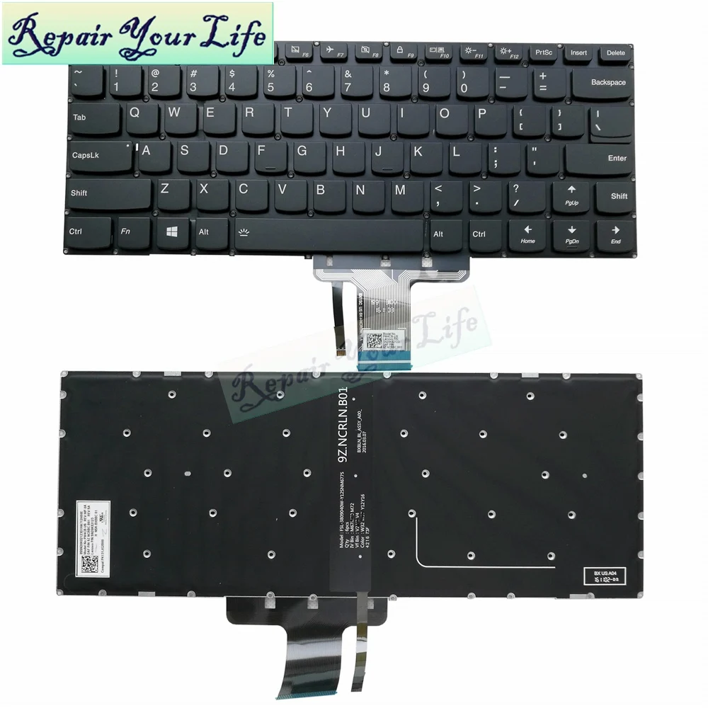 New Lenovo Flex 4-1435 Flex 4-1470 Flex 4-1480 Keyboard US Black Without Backlit