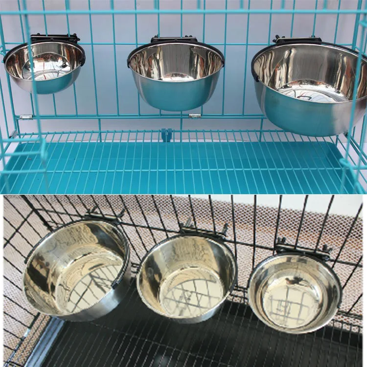 Hanging pet cage hanging bowl 304 stainless steel dog cat Golden