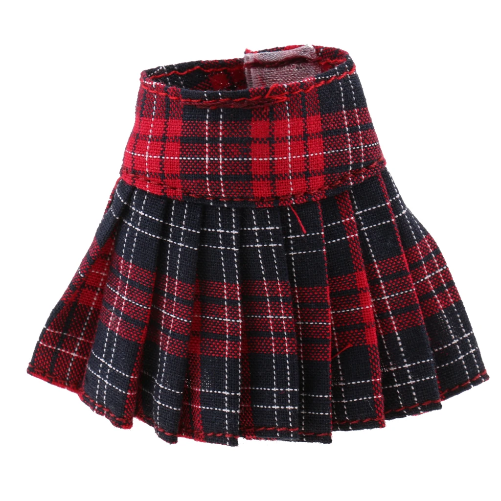 1/6 Multi Classic School Style Plaid Pleated Skirt Dress Outfit Casual/Party Clothes for 12' Blythe Licca Dolls Clothes