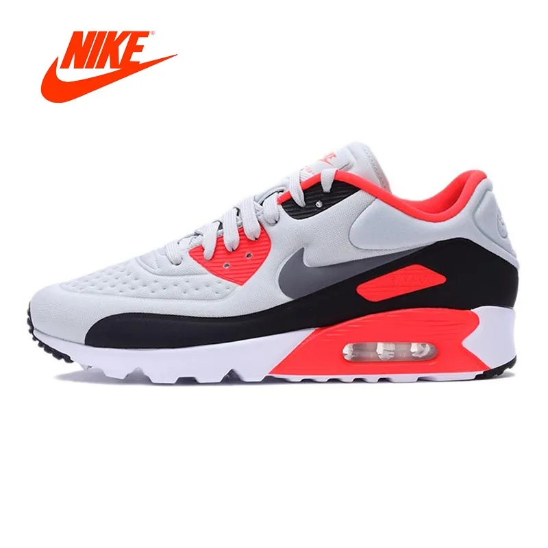 Original New Men Orange Gray NIKE AIR Breathable MAX 90 ULTRA SE Men's Running Shoes Cushioning Lace-up Sports Shoes