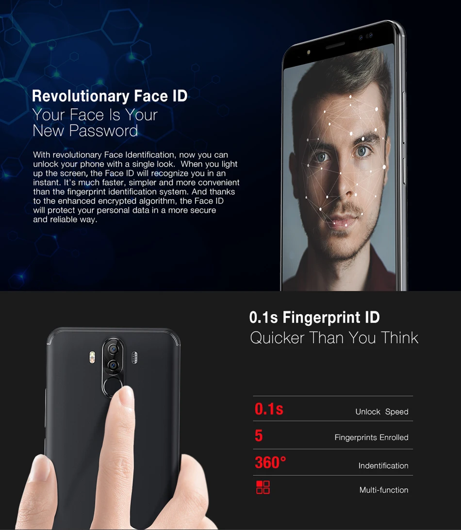 Смартфон Ulefone power 3 Android 7,1 4G 6080 mAh 6 GB 64 GB Octa Core Face ID 6," 18:9 полный экран четыре камеры 21MP мобильный телефон