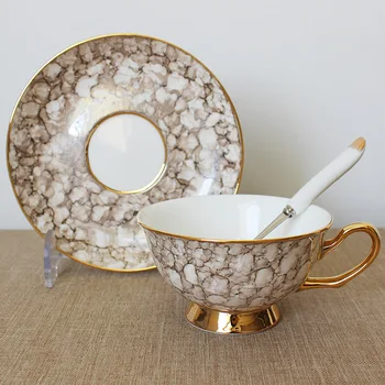 

1 set European coffee cups Marble pattern home drink essential afternoon tea cup set a variety of patterns 6ZOP11