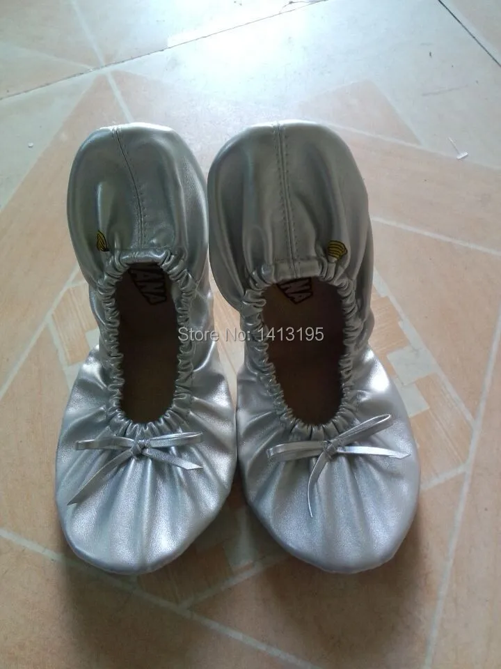 Большая Скидка! серебряный портативный складной балетки балерина стиль обувь для вождения автомобиля