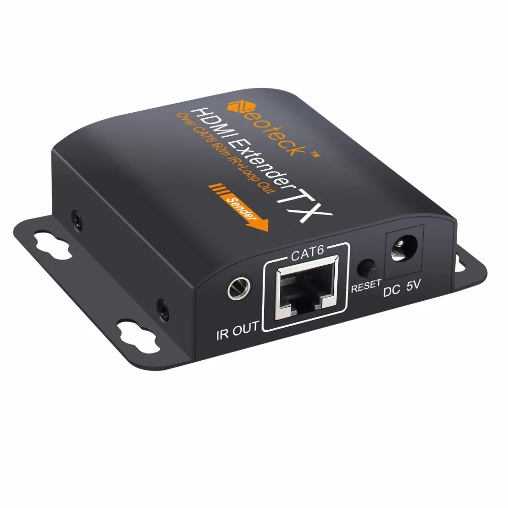 Skup Przedłużacz hdmi Neoteck z 2 portami rozdzielacz hdmi 1080p przedłuż 60m nadajnik RJ45 TX RX z pilotem zdalnego sterowania na podczerwień CAT6 CAT7