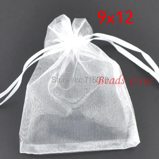

Free Shipping 100PCS white Jewelry Packing Drawable Organza Bags Wedding Gift Bags 9CMX12CM(W03194)