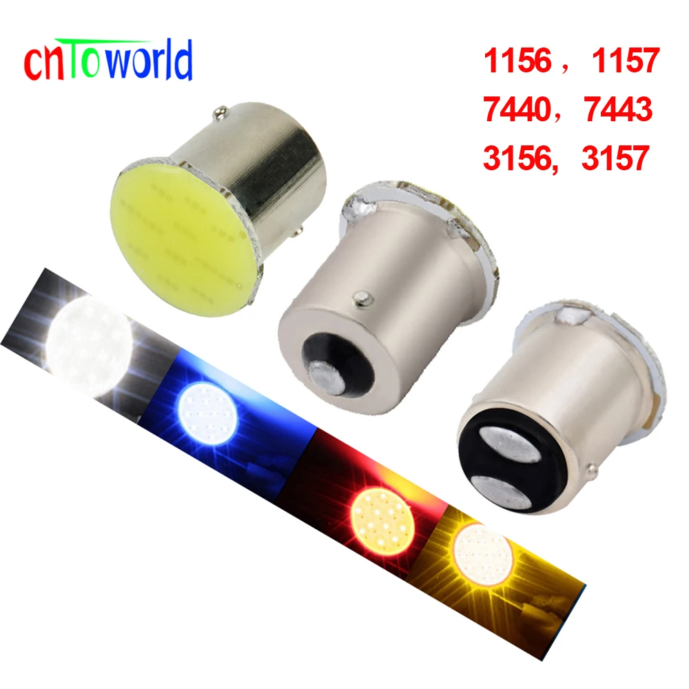 10pcs 12V 24V 1156 BA15S P21W 1157 Bay15d P21 5w 3156 3157 7440 7443 COB 12 SMD Led Light Lamp Car Turn Signal Brake Bulb White (8)