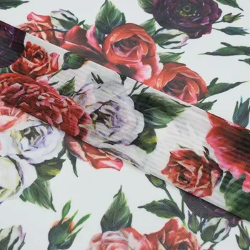 

2018 new fashion Peony roses digital painting mesh fabric for summer dress bazin riche getzner telas tecido tissus au metre DIY