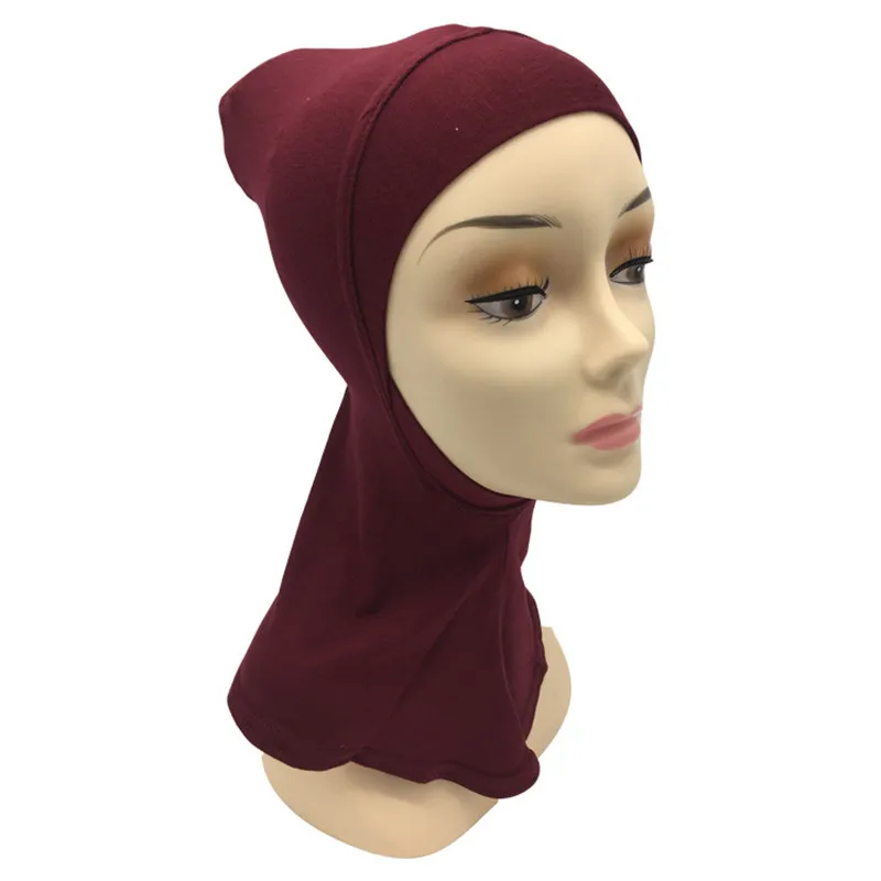 Мусульманская полная крышка Внутренняя Хиджаб шапка исламский подшарф мягкий хлопок Шея головной убор шляпа под шарф ниндзя хиджаб niqab - Цвет: 7