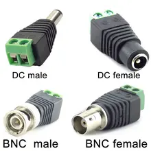 2% 2F5% 2F10pcs 12V DC BNC Male Female Connector Coax CAT5 Video Balun Adapter Plug for Led Strip Lights CCTV Camera Аксессуары