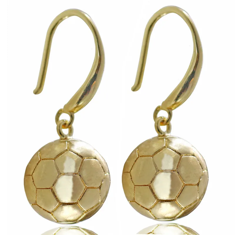

Gold-color Football Drop Earring for Women 3D Soccer Sports Jewelry Personality Fitness Cloth Accessories 2017 New Arrivals