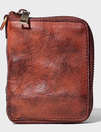 

Vintage Men Pleated Genuine Leather Soft Wallets Coin Pocket Card Holder Short Slim Zipper Purses Male Clutch Money Bags D478