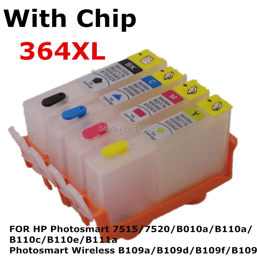 BLOOM compatible 364 XL Refillable ink Cartridge for HP Photosmart 7520 B010a B110a B110c B110e B111a