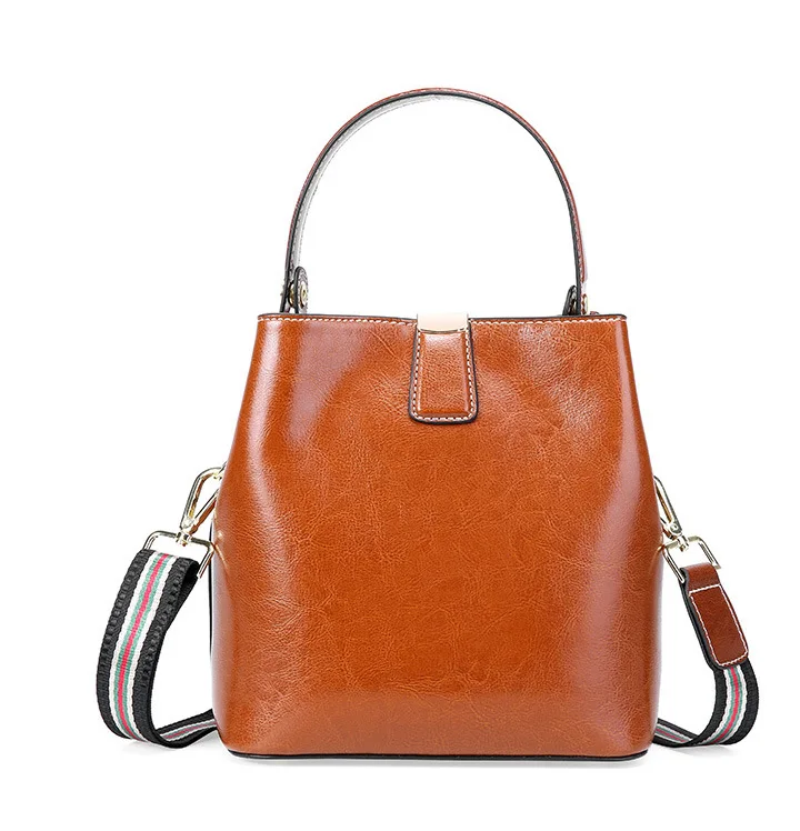 Простая Сумка через плечо, дикая Портативная сумка-мешок, роскошная кожаная женская сумка на плечо, Большая вместительная дамская сумка для покупок - Цвет: Brown