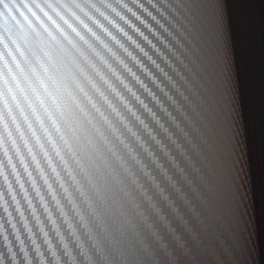 Free Shipping Size 1.52x30 Meter Silver Grey Waterproof 3D Carbon Fiber Vinyl Film For Car Wrapping With Bubbles |