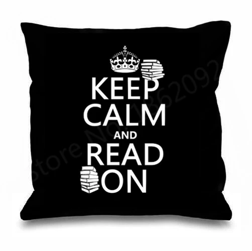 Горячий кофе и Книга чехол для подушки с надписью Keep Calm and Read On Наволочки книг