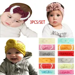 3 шт., аксессуары для малышей, повязка на голову для новорожденных девочек, повязка для волос с цветочным кружевом, аксессуары для малышей