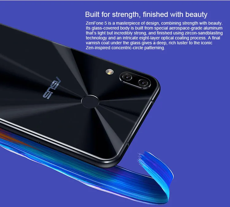 ASUS ZENFONE 5 ZE620KL 4GB RAM 64GB ROM Qualcomm Snapdragon 636 1.8GHz Octa Core 6.2 Inch IPS 2.5D Corning Gorilla Glass FHD+ Full Screen Dual Camera Android 8.0 4G LTE Smartphone