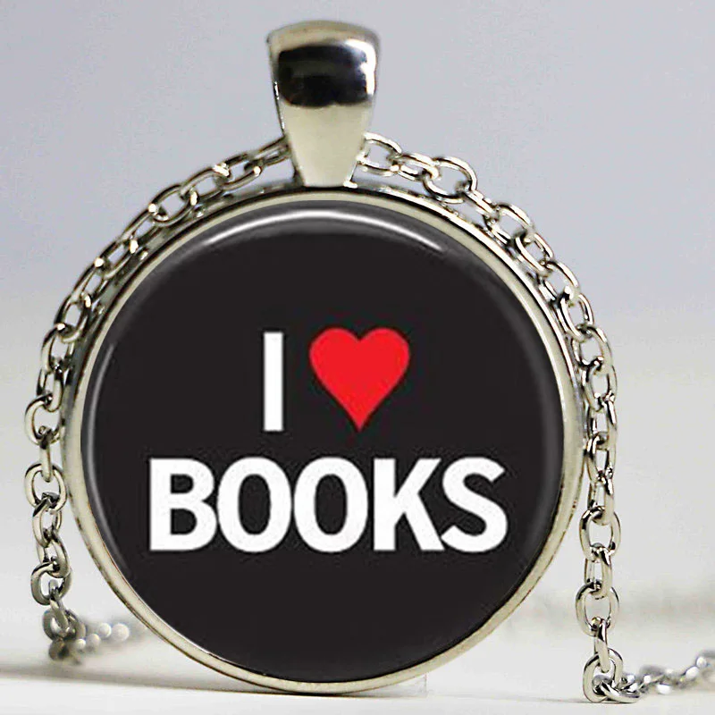Я люблю Подвеска с книгами Чокер Ожерелье Мужчины Женщины книга Ювелирные