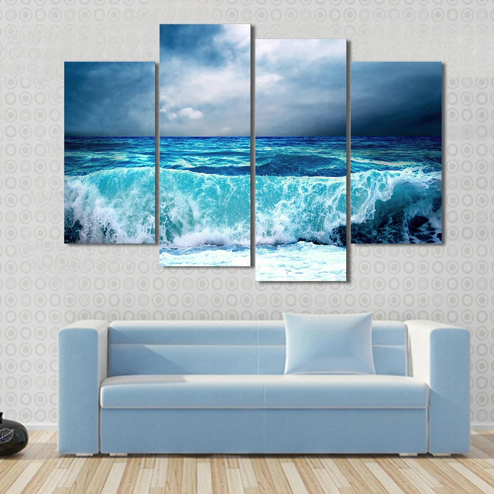 HD Canvas Living Room Frame Home Decor Printed 4 Panel Landscape Strong