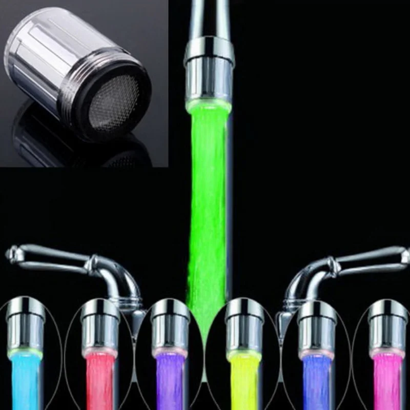 

LED Water Faucet Light Colorful Changing Glow Shower Head Kitchen Tap Aerators